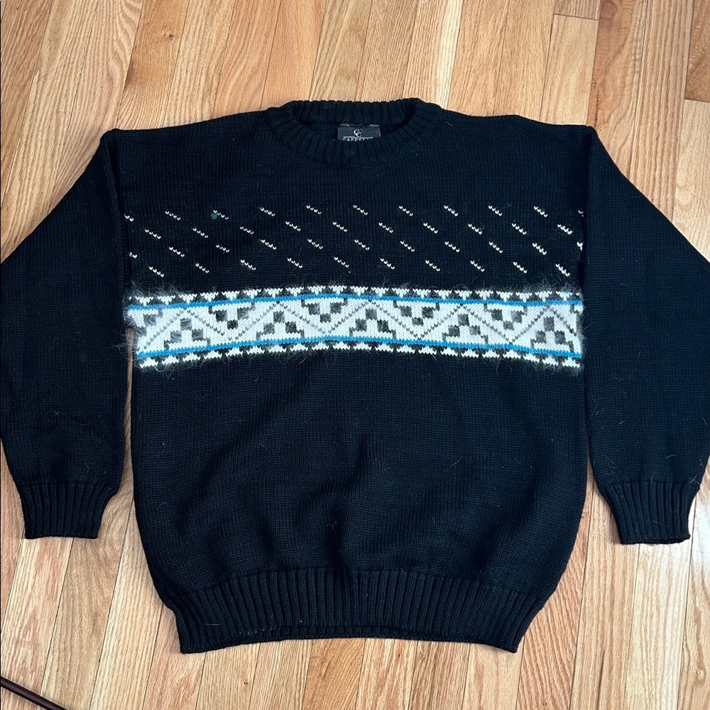 Cappello vintage men’s pure wool sweater Nordic pattern